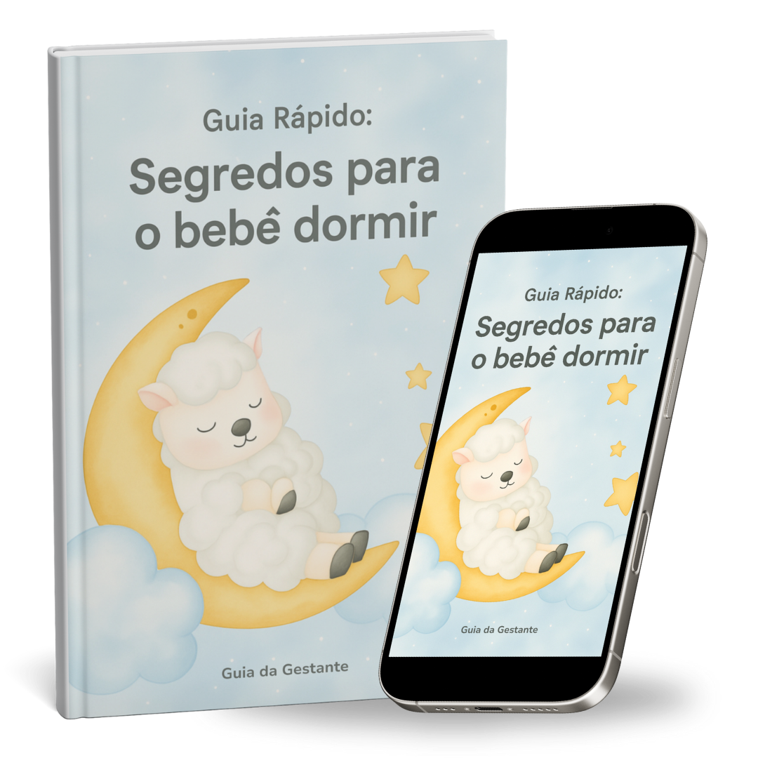 Capa do Guia Essencial: Noites Tranquilas para o Bebê - E-book com ilustração de bebê dormindo tranquilamente